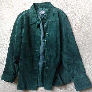 Leather shirt jacket